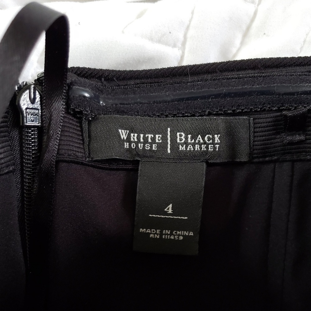 WHBM Black Strapless Peplum Sheath Dress - Picture 6 of 8